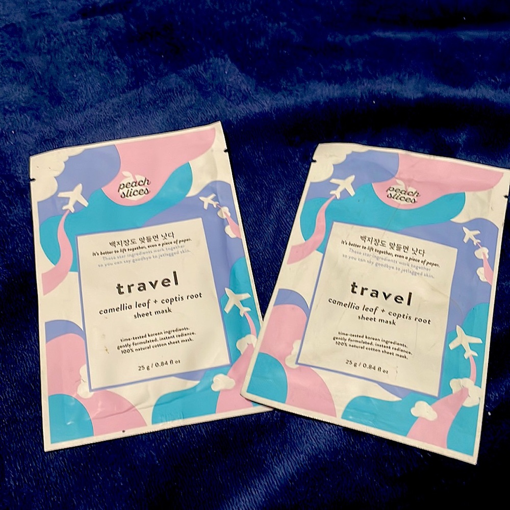 Peach Slices Travel Face Mask (2) pack.